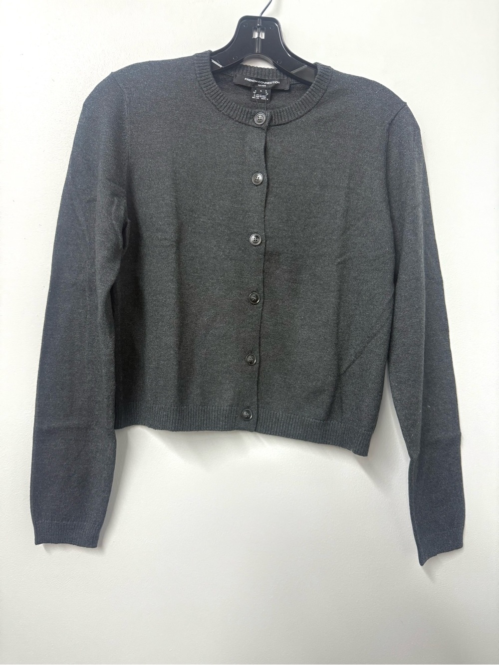 French Connection Cosysoft Fitted Cardigan in Charcoal